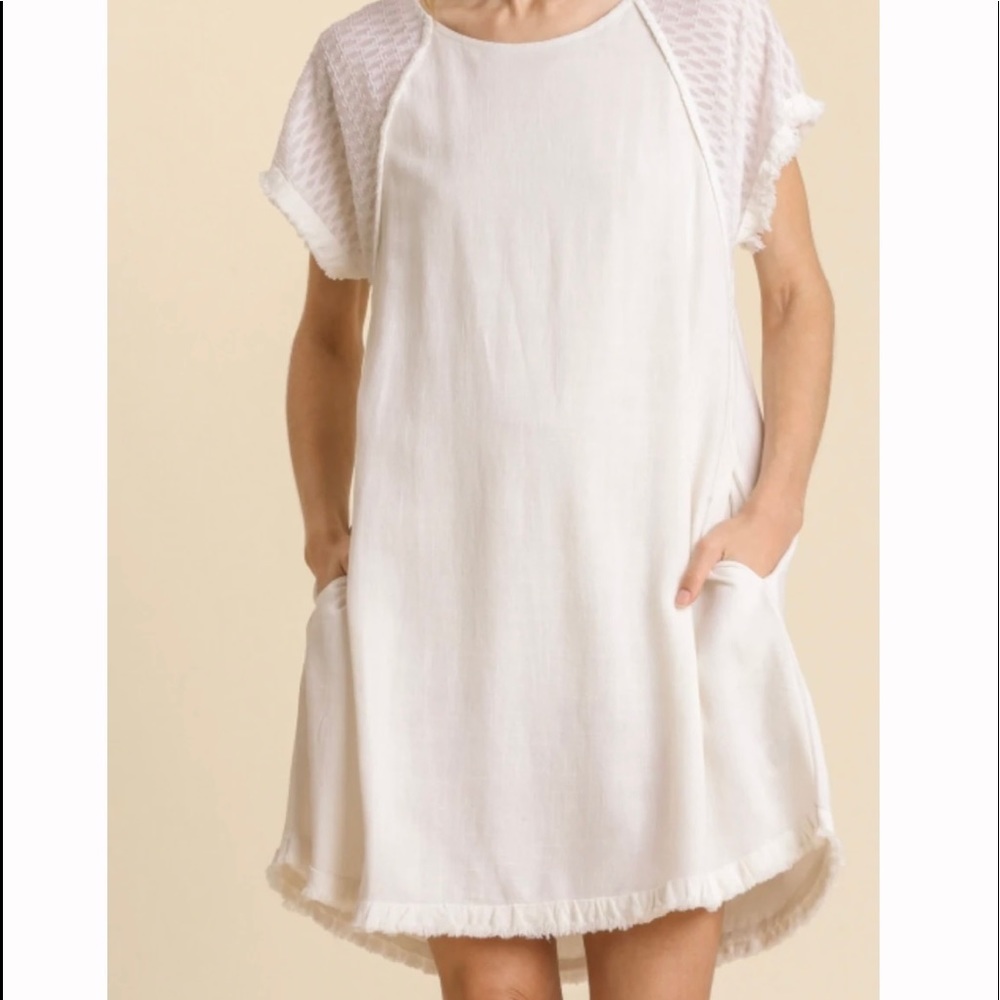 Linen Blend Round Neck Picket Dress 🚨LOW STOCK